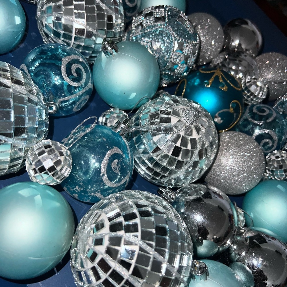 Blue and Silver Christmas Ornaments